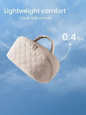 Taška na make-up z nylonu, vodeodolná, Peach Skin podšívka, ľahká, skladacia