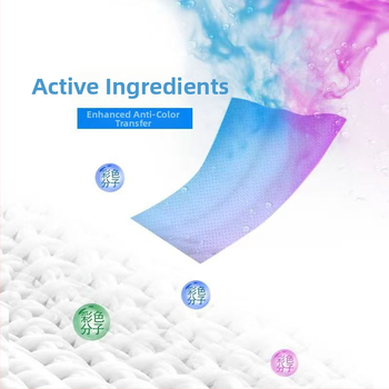 Prací listy s absorpciou farieb – zabraňuje presunu farieb pri miešanom praní, jednorazové balenie