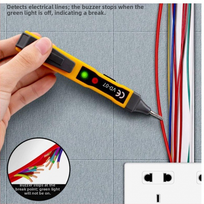 Trojrýchlostný elektrický tester pero, viacfunkčný elektrikár tester, kompaktný a prenosný, senzor zapnutia/vypnutia línie