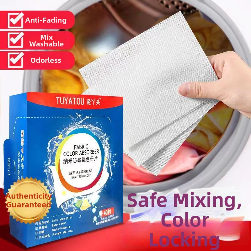 Rabbit Girl Lístok na zachytávanie farieb pri praní — hlboké čistenie, ochrana farieb, netkaný materiál