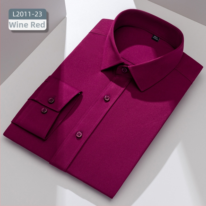 Meeste pikkade varrukatega särk, slim-fit, kortsuvaba, hingav polüesteri segu 92,6%