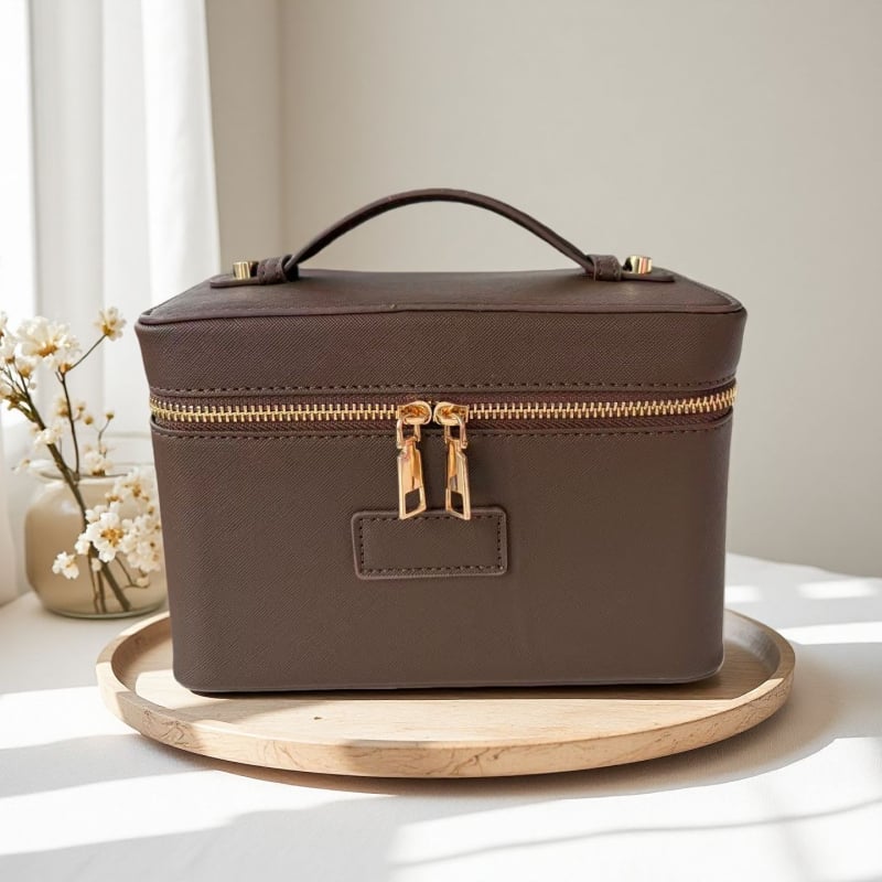 PU kozmetická taška, vodotesná, veľká kapacita, multifunkčná s presúvateľnými priehradkami, rozšíriteľná a skladacia