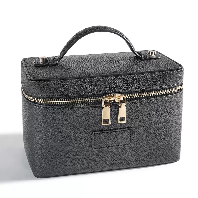 PU kozmetická taška, vodotesná, veľká kapacita, multifunkčná s presúvateľnými priehradkami, rozšíriteľná a skladacia