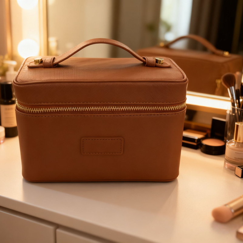 PU kozmetická taška, vodotesná, veľká kapacita, multifunkčná s presúvateľnými priehradkami, rozšíriteľná a skladacia
