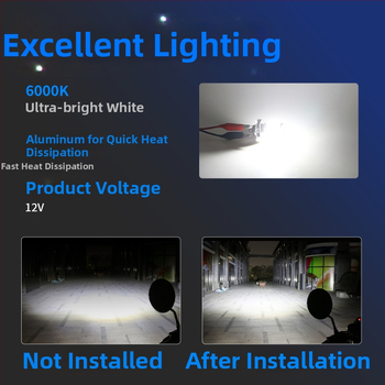 Predné LED svetlá na motocykel — model motor225, 12V, LED zdroj svetla, životnosť 50 000 hodín
