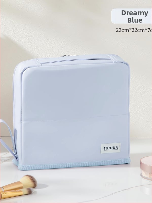 Stojaca kozmetická taška pre ženy, PU materiál, veľký objem, vodotesná a priedušná, suché-mokré oddeľovanie, podšívka Twill 230d