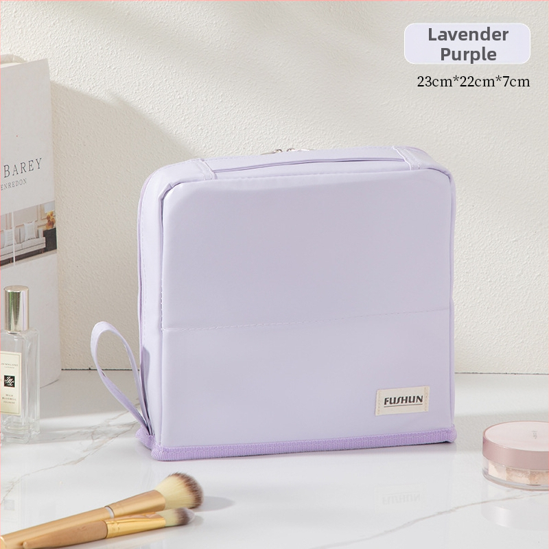 Stojaca kozmetická taška pre ženy, PU materiál, veľký objem, vodotesná a priedušná, suché-mokré oddeľovanie, podšívka Twill 230d