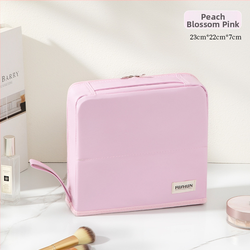 Stojaca kozmetická taška pre ženy, PU materiál, veľký objem, vodotesná a priedušná, suché-mokré oddeľovanie, podšívka Twill 230d