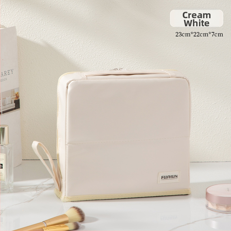 Stojaca kozmetická taška pre ženy, PU materiál, veľký objem, vodotesná a priedušná, suché-mokré oddeľovanie, podšívka Twill 230d