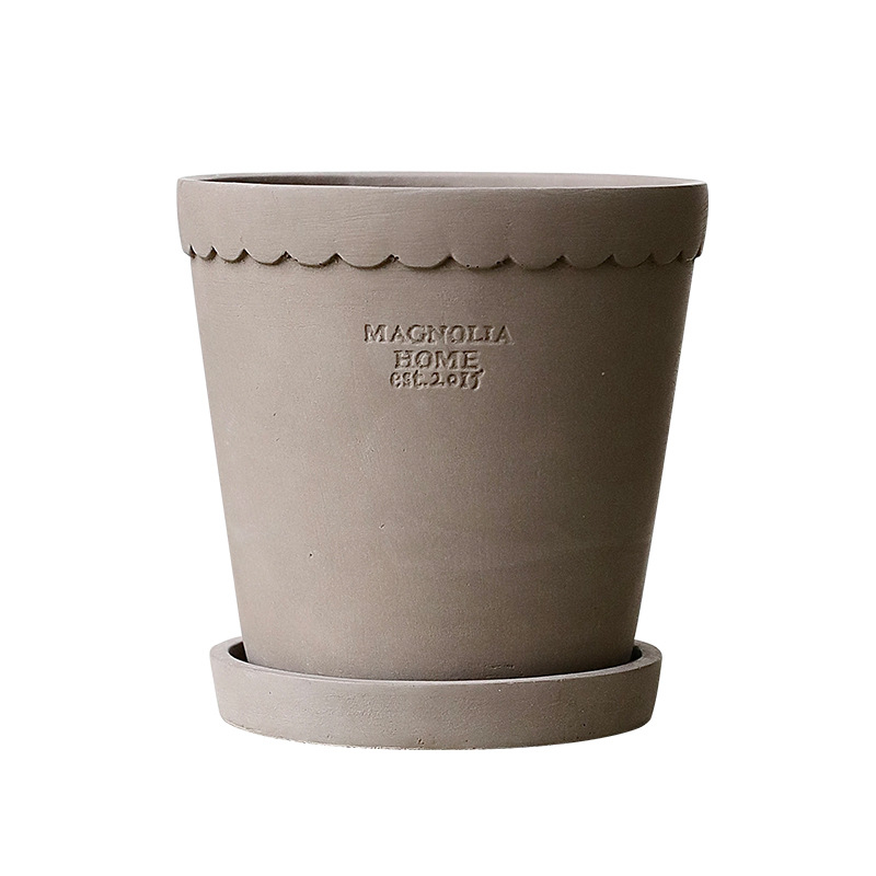 Cementový kvetináč, nordický štýl, ručne vyrobený, dýchajúci, odolný voči korózii, s podnosom