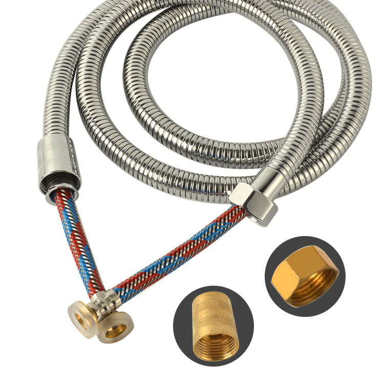 Duššivoolik 304 roostevabast terasest, elektrogalvaniseeritud ja plahvatustõrge; ühendus keermiline; mudel: Electroplating encryption drawing tube; nominaalne rõhk: 0.6; töötemperatuur: 0–90°C