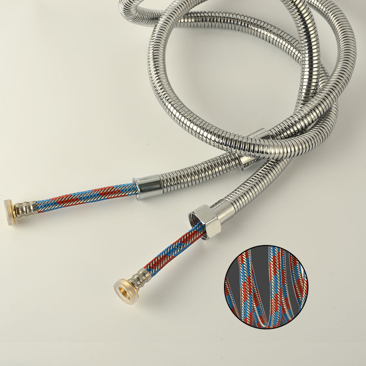 Duššivoolik 304 roostevabast terasest, elektrogalvaniseeritud ja plahvatustõrge; ühendus keermiline; mudel: Electroplating encryption drawing tube; nominaalne rõhk: 0.6; töötemperatuur: 0–90°C