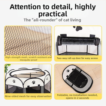 Qi oh Mačacie hniezdo v stane s osmihranným plotom, Oxford látka