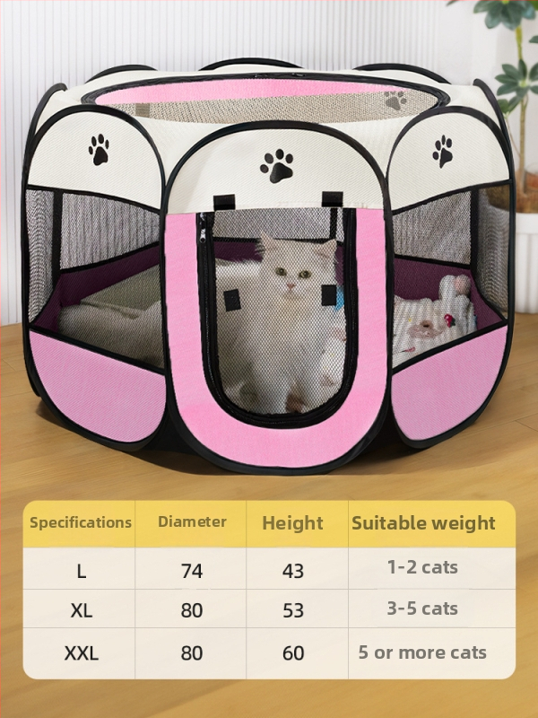 Qi oh Mačacie hniezdo v stane s osmihranným plotom, Oxford látka