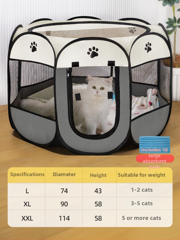 Qi oh Mačacie hniezdo v stane s osmihranným plotom, Oxford látka