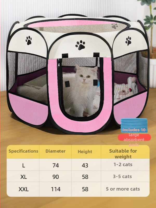 Qi oh Mačacie hniezdo v stane s osmihranným plotom, Oxford látka