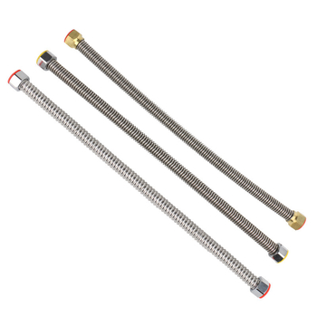 304 roostevabast terasest laineline dušivoolik kuum- ja külma vee tarbijaks, mudel 15.8, nominaalne rõhk 8, töötemperatuur -20°C kuni 100°C, keermega ühendus