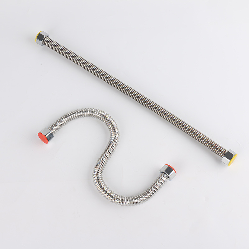 304 roostevabast terasest laineline dušivoolik kuum- ja külma vee tarbijaks, mudel 15.8, nominaalne rõhk 8, töötemperatuur -20°C kuni 100°C, keermega ühendus