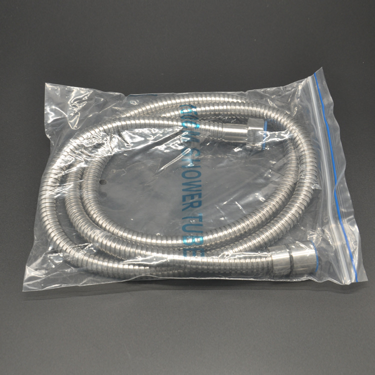 Σωλήνας ντους από ανοξείδωτο ατσάλι 304 με φινίρισμα γραμμωδούς σύρματος, ονομαστική πίεση 1.0, μέγιστη θερμοκρασία 90°C, εγκατάσταση 4 σημεία