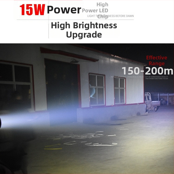 LED prožektor esilatern elektrilise tõukeratta ja mootorratta jaoks, 12-84V, 15 LED, 15W, plastikust korpus