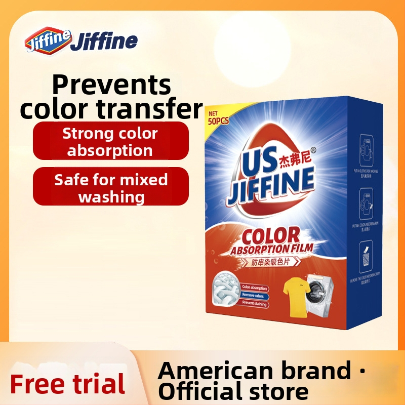 jiffine Farbiacej absorbčné listy na pranie, 50 kusov, zabraňuje prenosu farieb, Domácnosť