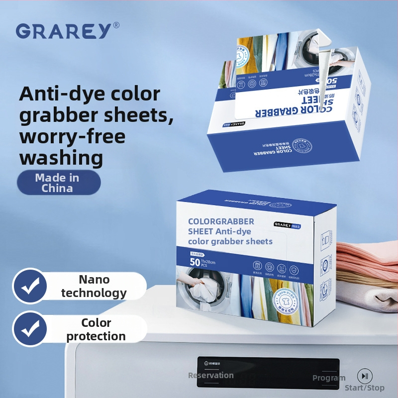 Prací list s fixáciou farieb, proti prenosu farieb, proti škvrnám, antibakteriálny, farby si zachovávajú jas — Greyia