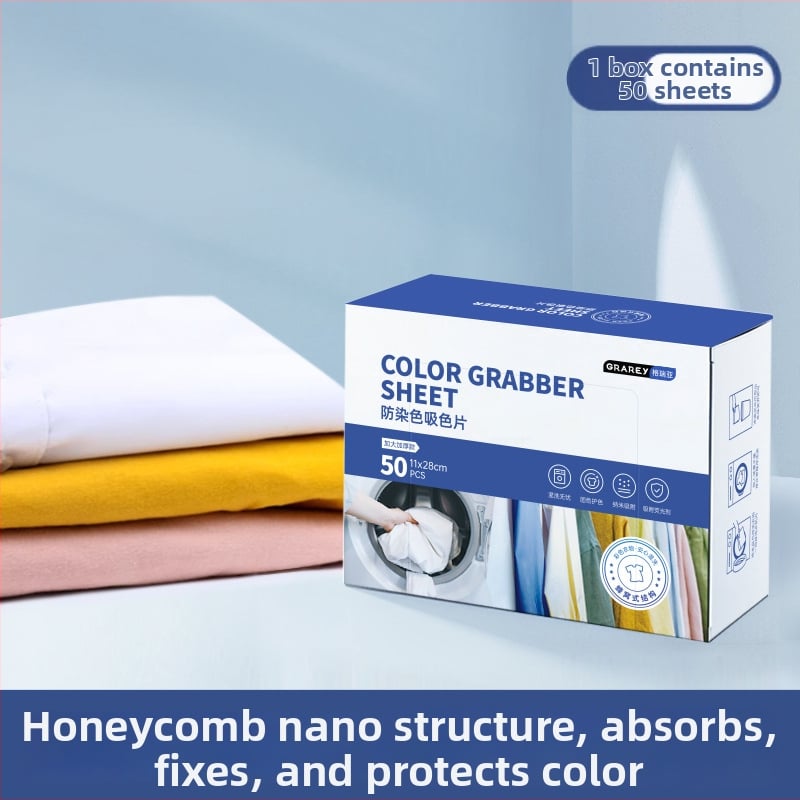 Prací list s fixáciou farieb, proti prenosu farieb, proti škvrnám, antibakteriálny, farby si zachovávajú jas — Greyia