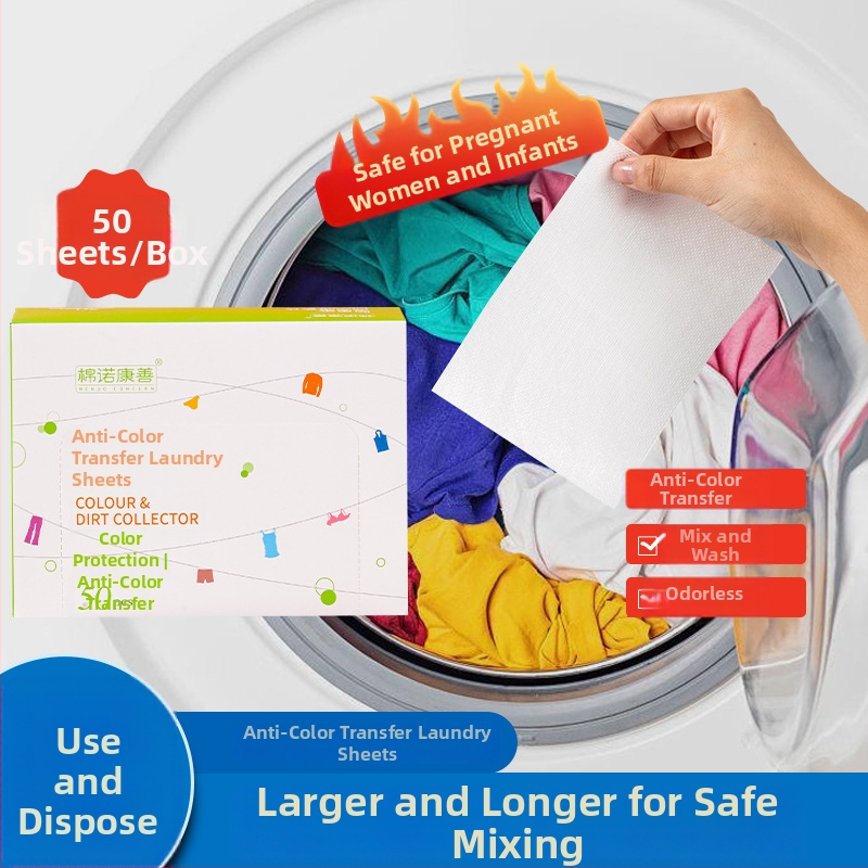 Tablety na absorpcíu farieb pre miešané pranie a strojové pranie, 50 tabliet, značka Minokangshan