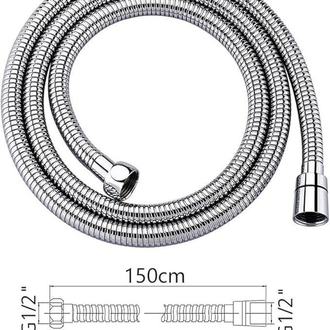 Sprchová hadica z nerezovej ocele, mosadzný konektor, špirálová inštalácia, nominálny tlak 20 kg, pracovná teplota 0–100°C