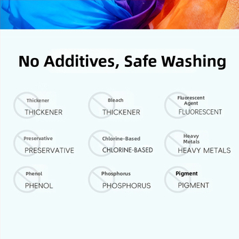 Krāsu fiksētājs apģērbiem - Krāsu pārneses novēršana, šķidrs mazgāšanas līdzeklis mājsaimniecībai