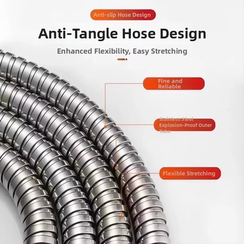 Sprchová hadica – proti prasknutiu, z nehrdzavejúcej ocele, vytiahnuteľná, univerzálne fitingy
