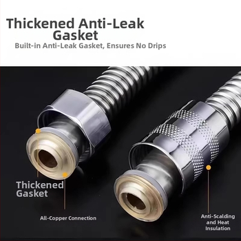 Sprchová hadica – proti prasknutiu, z nehrdzavejúcej ocele, vytiahnuteľná, univerzálne fitingy