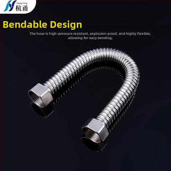 304 неръждаема стомана шест сгъвки воден входен маркуч за бойлер и тоалетна, -20 до 200°C, 1.6–2.0 MPa, ръчна инсталация