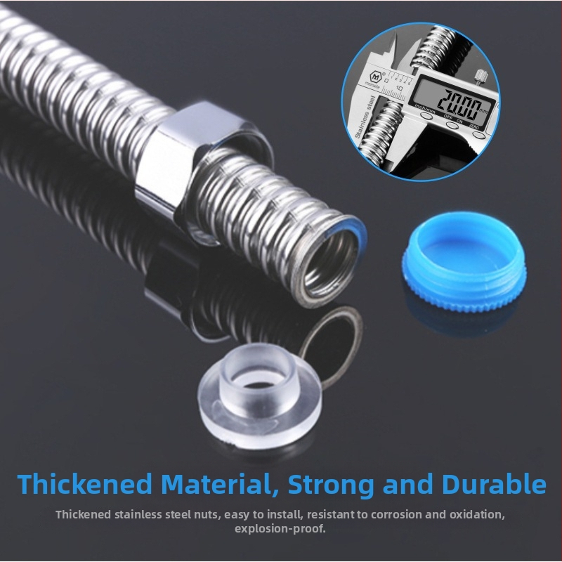 304 неръждаема стомана шест сгъвки воден входен маркуч за бойлер и тоалетна, -20 до 200°C, 1.6–2.0 MPa, ръчна инсталация