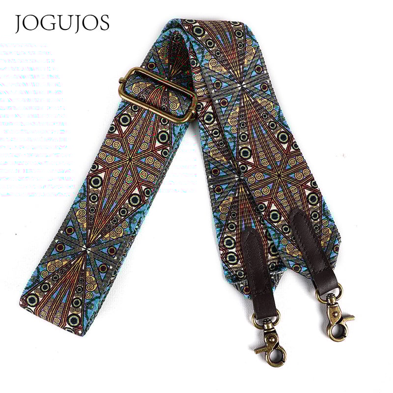 JOGUJOS/Chogujos μποέμικη φλοράλ crossbody τσάντα με φαρδιούς ιμάντες, πολυεστέρας, μοντέλο 3001