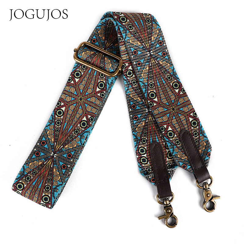 JOGUJOS/Chogujos μποέμικη φλοράλ crossbody τσάντα με φαρδιούς ιμάντες, πολυεστέρας, μοντέλο 3001