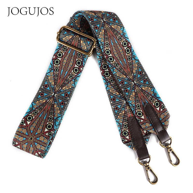 JOGUJOS/Chogujos μποέμικη φλοράλ crossbody τσάντα με φαρδιούς ιμάντες, πολυεστέρας, μοντέλο 3001
