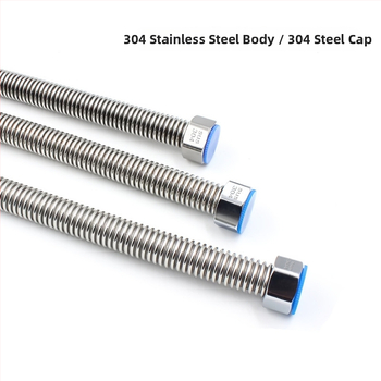 304 roostevabast teras gofritoru sisendi voolik gaasive boileri jaoks, spiraalne paigaldus, töötemperatuur 0–100°C, nominaalne rõhk 2