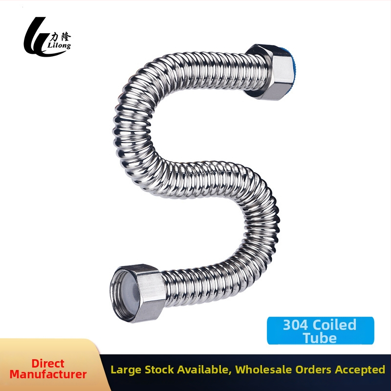 304 nerūdijančio plieno gofruotos vamzdelio įėjimo žarna dujiniam vandens šildytuvui, spiralė montavimas, darbinė temperatūra 0–100°C, nominalus slėgis 2