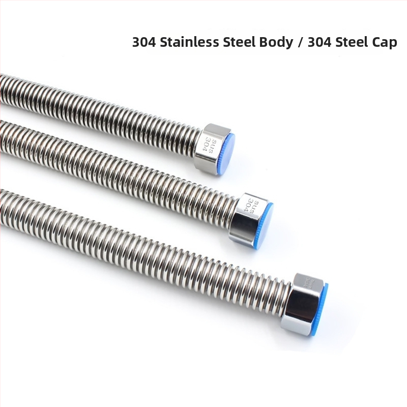 304 roostevabast teras gofritoru sisendi voolik gaasive boileri jaoks, spiraalne paigaldus, töötemperatuur 0–100°C, nominaalne rõhk 2