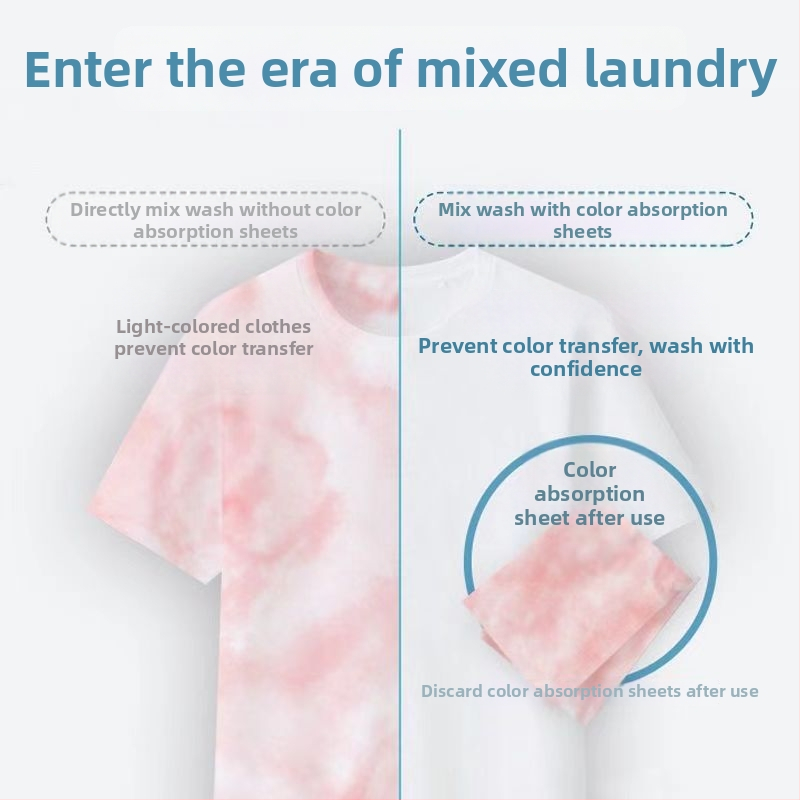 Prací listy na absorpciju farieb, balené v puzdre – proti prenosu farieb, proti zafarbeniu, domáce použitie