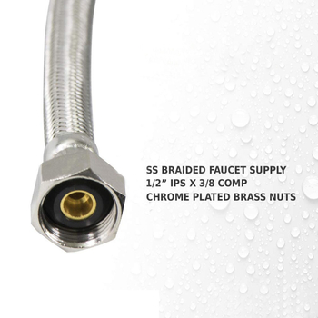 Nerezovo opletený prívod vody pre toaletu, model Braided Tube, materiál: nerezová oceľ, menovitý tlak: 20, prevádzková teplota: 90°C, inštalácia: závit