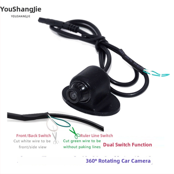 HD kamera do auta pre slepé miesto so 360° otočným pohľadom, predný/bočný/zadný pohľad, rozlíšenie 928x520, 12V, model YSJ-026