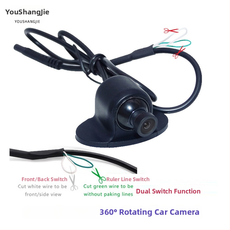 HD kamera do auta pre slepé miesto so 360° otočným pohľadom, predný/bočný/zadný pohľad, rozlíšenie 928x520, 12V, model YSJ-026