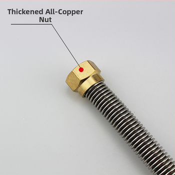 304 roostevabast terasest gofreeritud veevoolik sisendsöötmele vaskpeaga, plahvendustele vastupidav, keermegaühendus, 1.6 MPa, 100°C