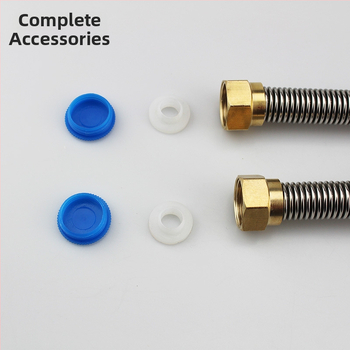 304 roostevabast terasest gofreeritud veevoolik sisendsöötmele vaskpeaga, plahvendustele vastupidav, keermegaühendus, 1.6 MPa, 100°C