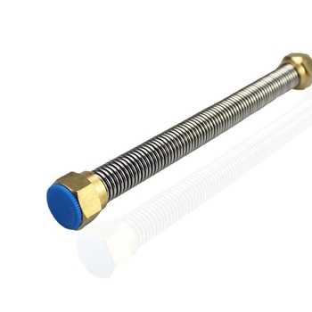 304 roostevabast terasest gofreeritud veevoolik sisendsöötmele vaskpeaga, plahvendustele vastupidav, keermegaühendus, 1.6 MPa, 100°C