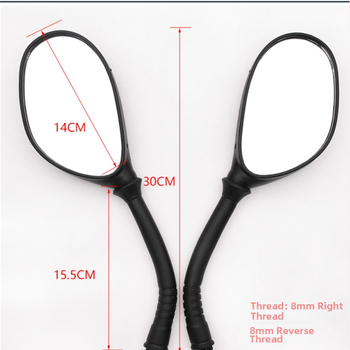 Zrkadlo na skuter - Mojielong, sklo, plast + železo, model WH100T-A-H, plastový kryt