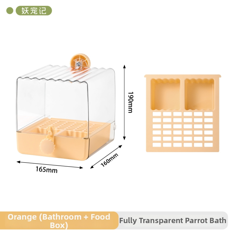Папагалска купа за къпане – пластмасова, антиразплискваща, марка Yao Chong Ji, за птици