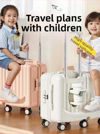 Vaikų sėdimasis lagaminas su 360° ratukais, ABS+PC medžiaga, užtrauktuvo uždarymas, unisex, 3 kg